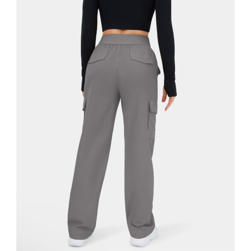 NWT Halara High Waisted Multiple Pockets Wide Leg Casual Cargo Pants Small - Picture 4 of 10